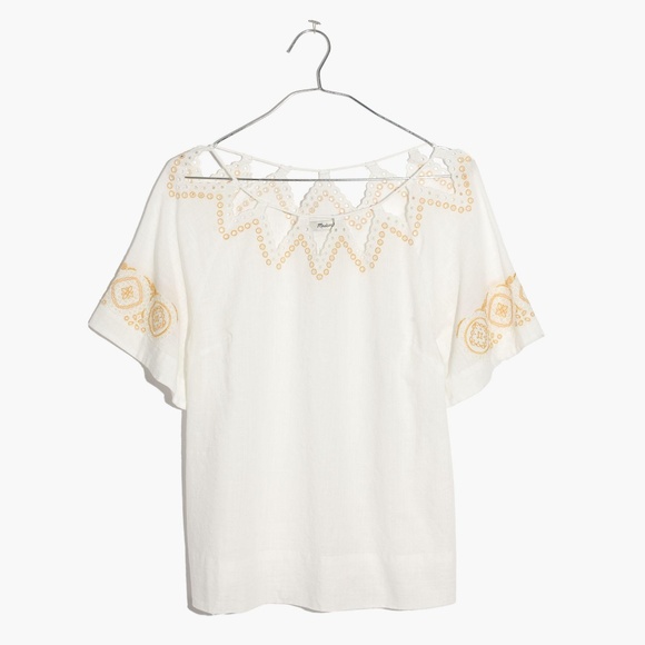 Madewell White Cutout Eyelet Peekaboo Top - Picture 3 of 6